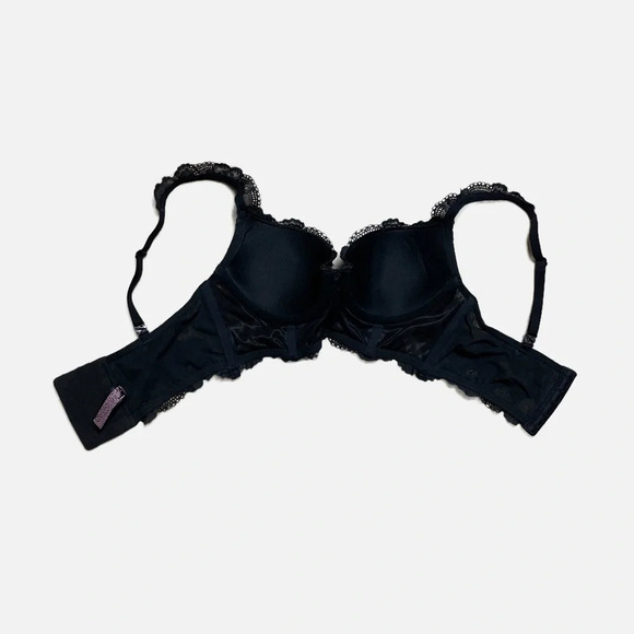 Victoria’s Secret Body By Victoria Lined Demi Bustier Bra Black Lace Size 32B - Picture 6 of 11